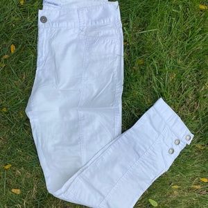 Calvin Klein White Lightweight Cargo Pant with Ankle Snaps Size US Small